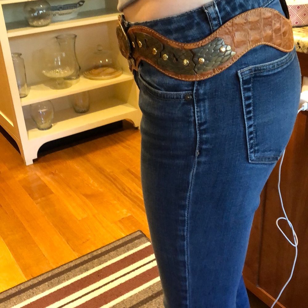Leather and brass belt from Firenze,Italy. - Picture 7 of 8
